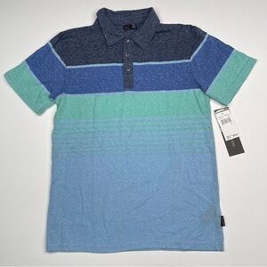 Ocean Current Polo Shirt Short Sleeve Striped Color Block Golf Play School New